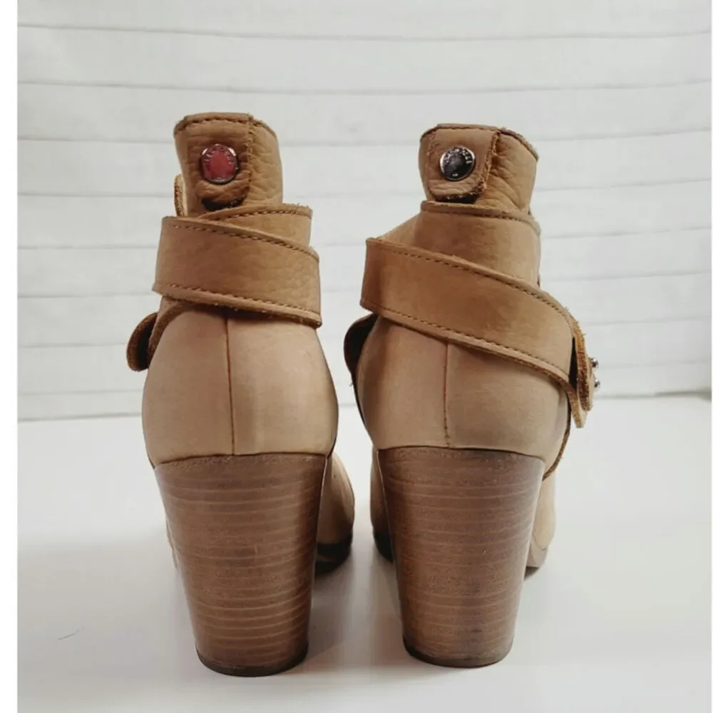 Rag & Bone Harrow Suede Leather Ankle Boots in Camel, sz 39.5 EU/ 9.5 US
